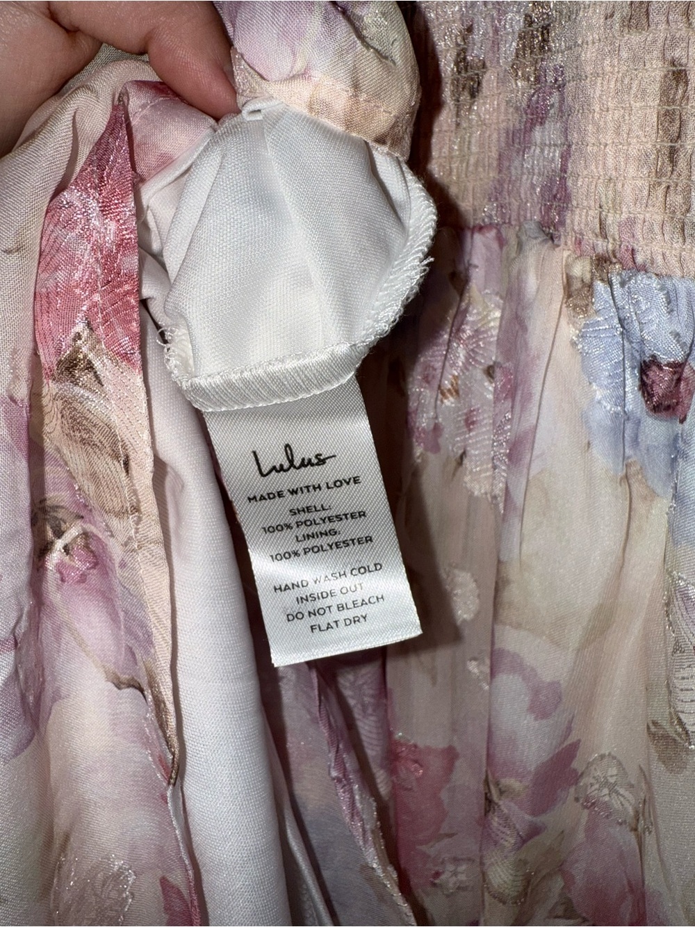 LuLu’s | Fresh Florals Cream Floral Print Puff Sleeve Mini Dress | Size XL | NWT - Picture 9 of 9